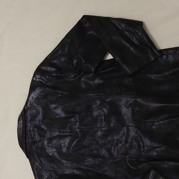 Preston & York Snakeskin Leather Jacket Zip Up Black Women's Large L - Picture 10 of 15